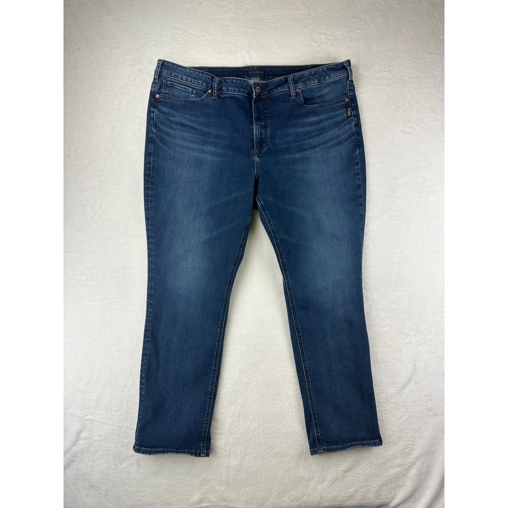 Silver Jeans Avery Straight Womens‎ 24x30 High Rise Blue Denim Curvy Fit